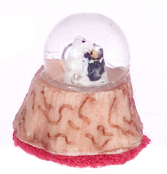 Dollhouse Miniature Water Globe, Wedding Bears